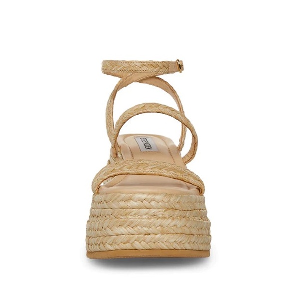 STEVE MADDEN ABUNDANT NATURAL RAFFIA PLATFORM ESPADRILLE SANDALS - Picture 3 of 5